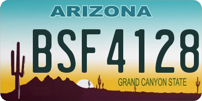 AZ license plate BSF4128
