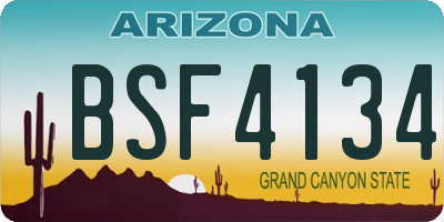 AZ license plate BSF4134