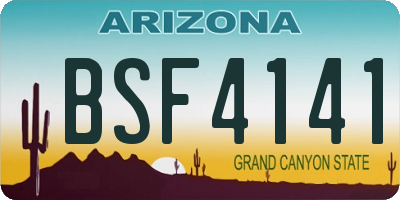 AZ license plate BSF4141