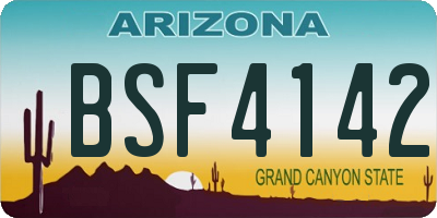AZ license plate BSF4142