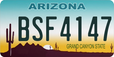 AZ license plate BSF4147