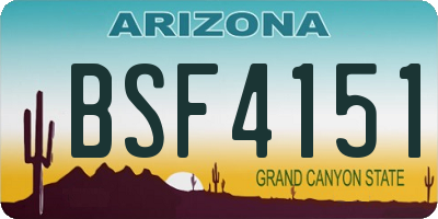 AZ license plate BSF4151