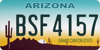 AZ license plate BSF4157