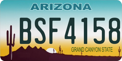 AZ license plate BSF4158