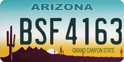 AZ license plate BSF4163