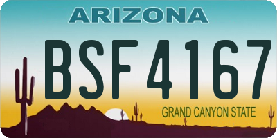 AZ license plate BSF4167