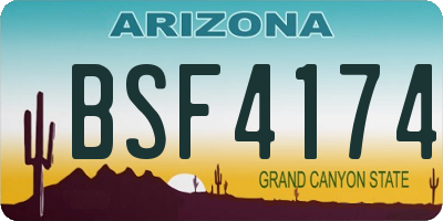AZ license plate BSF4174