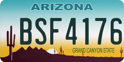 AZ license plate BSF4176