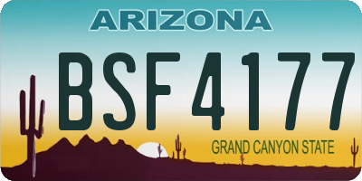 AZ license plate BSF4177