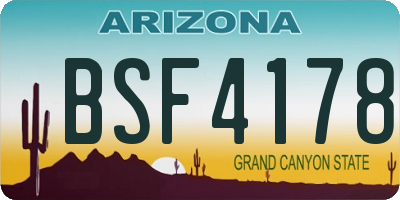 AZ license plate BSF4178