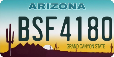 AZ license plate BSF4180
