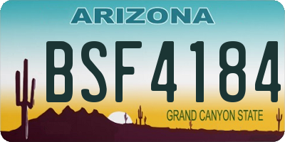 AZ license plate BSF4184