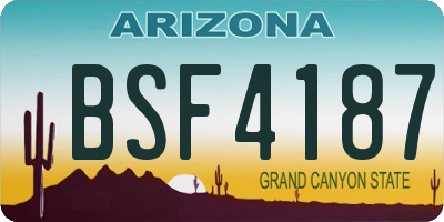 AZ license plate BSF4187