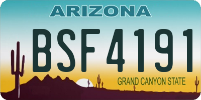 AZ license plate BSF4191