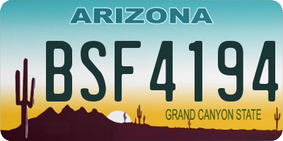 AZ license plate BSF4194