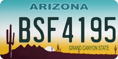 AZ license plate BSF4195