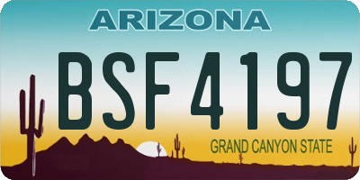 AZ license plate BSF4197