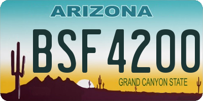 AZ license plate BSF4200