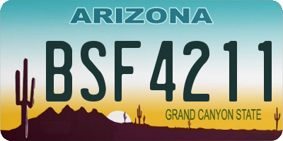 AZ license plate BSF4211