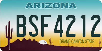 AZ license plate BSF4212