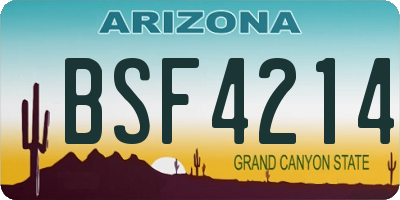AZ license plate BSF4214