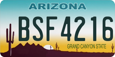 AZ license plate BSF4216