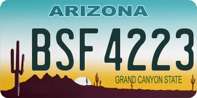 AZ license plate BSF4223