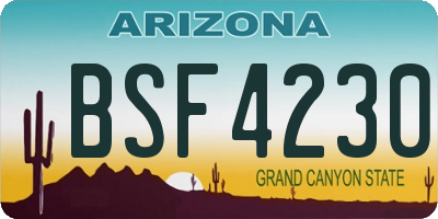 AZ license plate BSF4230