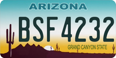 AZ license plate BSF4232