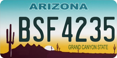 AZ license plate BSF4235