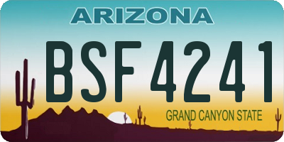 AZ license plate BSF4241
