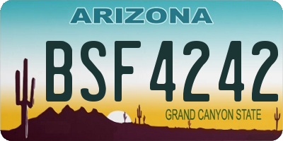 AZ license plate BSF4242