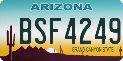 AZ license plate BSF4249