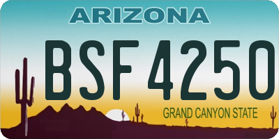 AZ license plate BSF4250