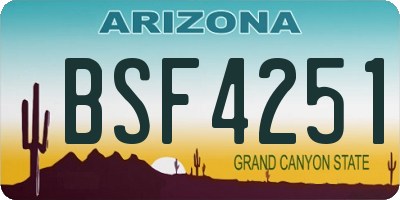 AZ license plate BSF4251