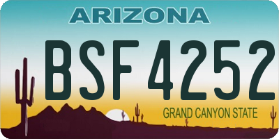 AZ license plate BSF4252