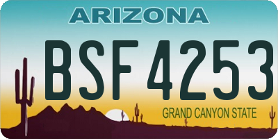 AZ license plate BSF4253