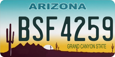 AZ license plate BSF4259