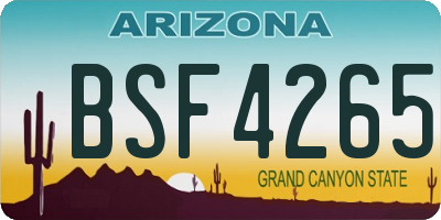 AZ license plate BSF4265