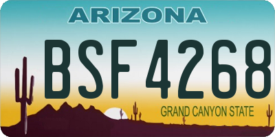 AZ license plate BSF4268