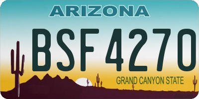 AZ license plate BSF4270