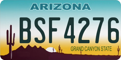 AZ license plate BSF4276