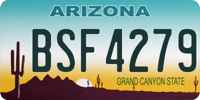 AZ license plate BSF4279