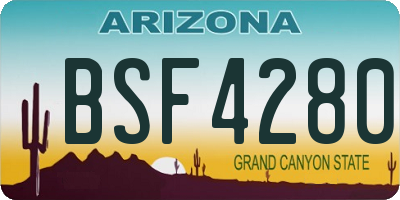 AZ license plate BSF4280