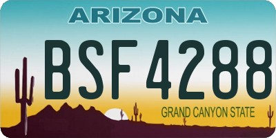 AZ license plate BSF4288