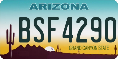 AZ license plate BSF4290