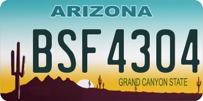 AZ license plate BSF4304