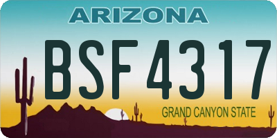 AZ license plate BSF4317