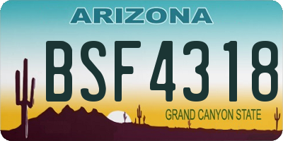 AZ license plate BSF4318