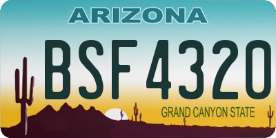AZ license plate BSF4320